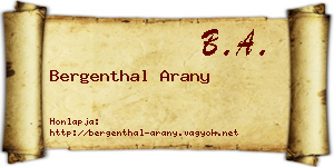 Bergenthal Arany névjegykártya